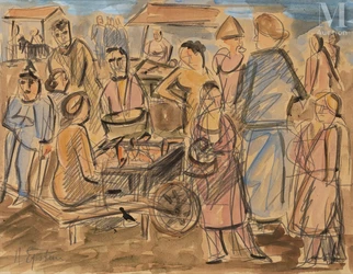 Scène de marché