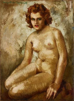 Nu assis, circa 1920