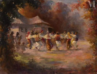Danse traditionnelle dans un village roumain