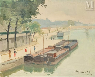 Péniches sur la Seine, Paris