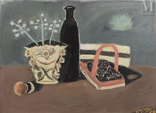 Nature morte à la bouteille et au vase