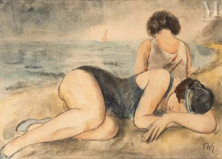 Deux amies à la plage