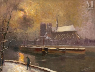 Notre Dame de Paris sous la neige