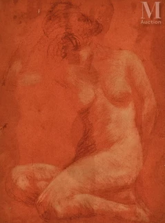 "Nude with arms behind her back"