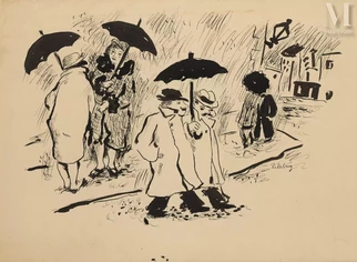 Les citadins sous la pluie